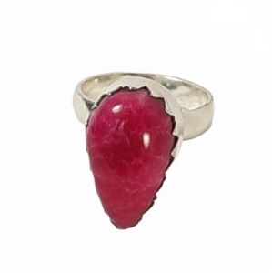 925 Silver Ring Red Stone